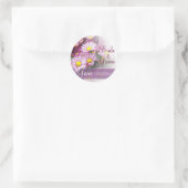Juni bruiloft - Lavendel madeliefjes Ronde Sticker (Tas)