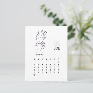 Juni  Cactus 2024 Kalender Kaart