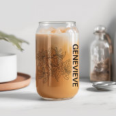 Juni Geboorte Bloem Honeysuckle met aangepaste naa Blikvorm Glas