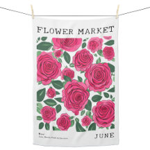 Juni Geboorte Bloemenmarkt Roze Rose Bloemenprint