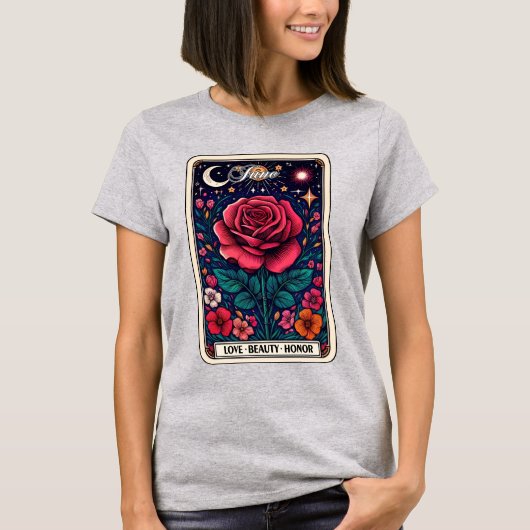 Juni Geboorte Maand Bloem Roos T-shirt (Voorkant)