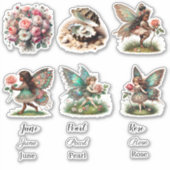 Juni Geboorte Maand Geboorte Bloem Sticker Set (Voorkant)