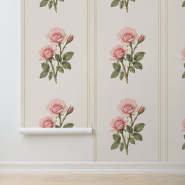 Juni Geboortebloem Behang, Roos Botanisch Behang
