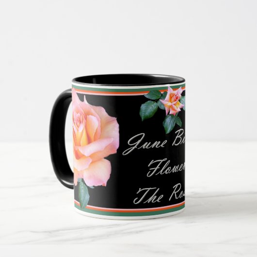 JUNI GEBOORTEBLOEM (HET ROOS) Mok (Voorkant links)