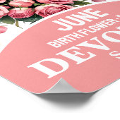 Juni Geboortemaand Bloem Christelijke Tuin Kunst Poster (Hoek)