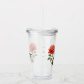 Juni Geboortemaand Bloem Roos Gepersonaliseerd Acryl Drinkbeker (Rechts)