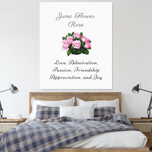 Juni Geboortemaand Bloem Roos Tijdloze Bloemen Canvas Afdruk (Insitu (Slaapkamer))