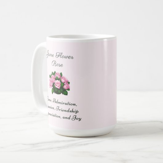 Juni Geboortemaand Bloem Roos Tijdloze Bloemen Koffiemok (Voorkant links)