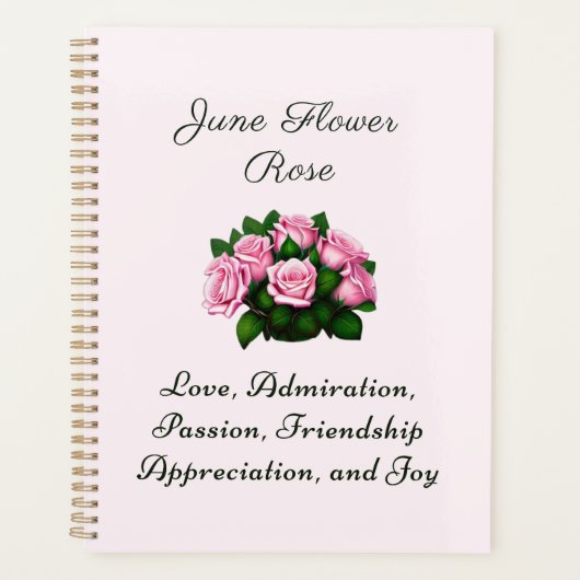 Juni Geboortemaand Bloem Roos Tijdloze Bloemen Planner (Voorkant)