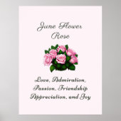 Juni Geboortemaand Bloem Roos Tijdloze Bloemen Poster (Voorkant)