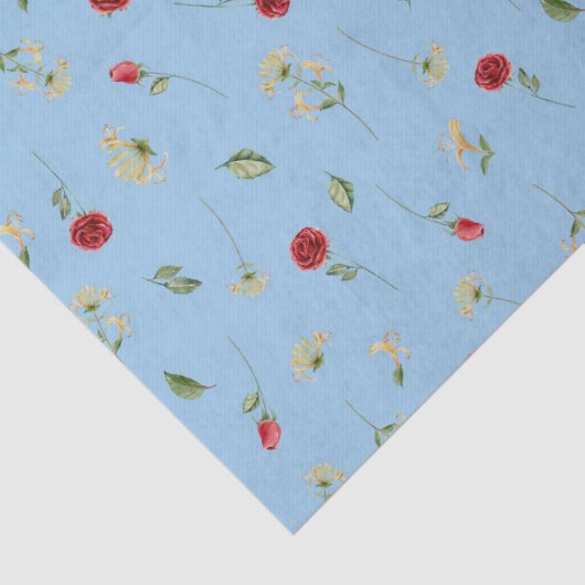 Juni Geboortemaand Bloemen Roos Honeysuckle Tissuepapier (Detail)