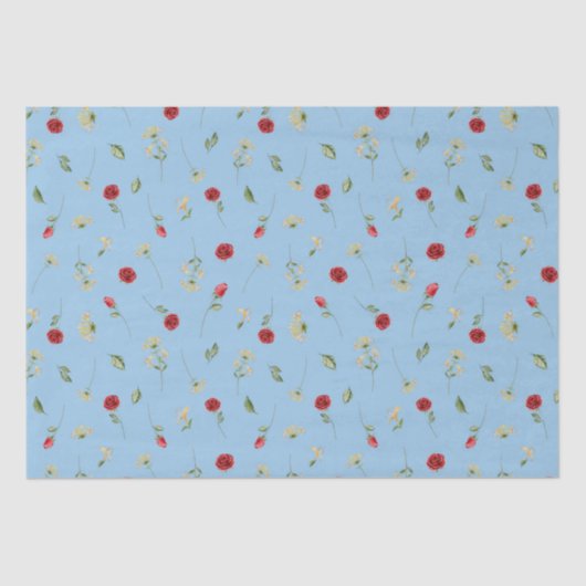 Juni Geboortemaand Bloemen Roos Honeysuckle Tissuepapier (Voorkant)