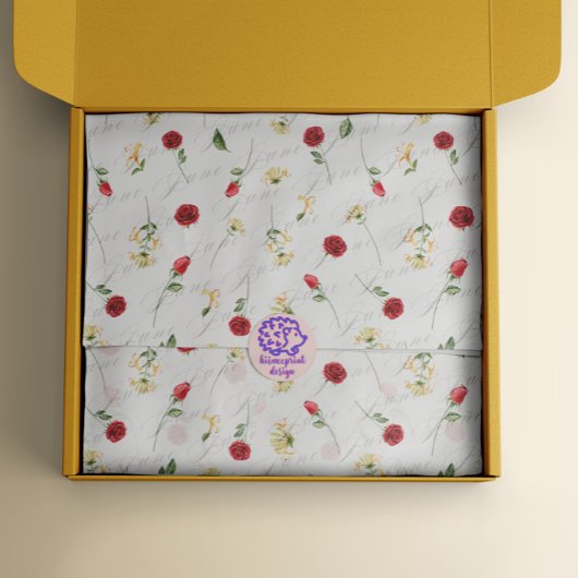 Juni Geboortemaand Bloemen Roos Honeysuckle Tissuepapier