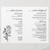 Juni Geboortemaand Bloemenbegrafenisprogramma Flyer (Achterkant)