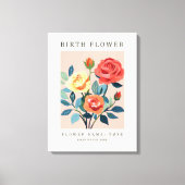 Juni Geboortemaand Bloemenmarkt Canvas Afdruk (Voorkant)