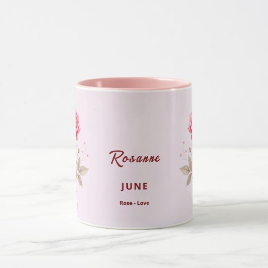 Juni Geboortemaand Flower Custom Coffee Mok (Midden)