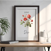 Juni Geboortemaand Roos Bloemstuk Perfect Poster