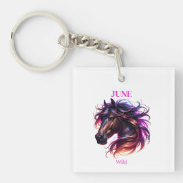 Juni Geboortemaand Spirit Animal Horse Sleutelhanger