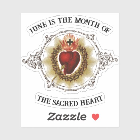 Juni is de Maand van het Heilige Hart Sticker (Vel)