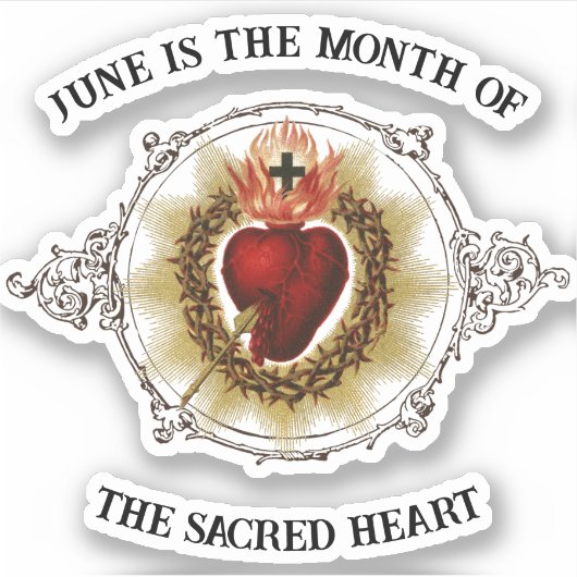 Juni is de Maand van het Heilige Hart Sticker (Voorkant)