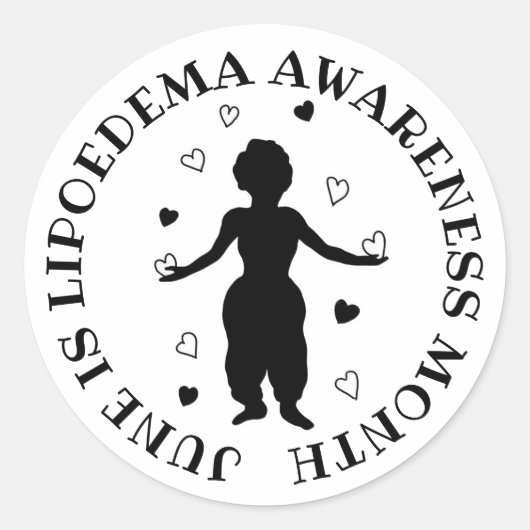 Juni is Lipedema Awareness Maand Classic Ronde Sti Sticker (Voorkant)