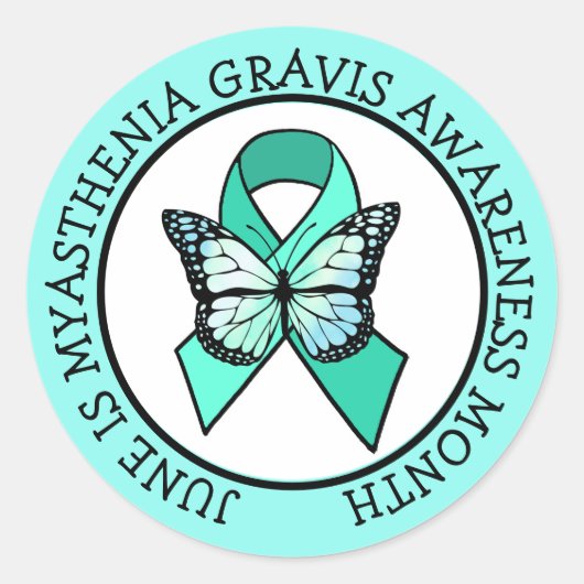 Juni is Myasthenia Gravis Awareness Maand Button Ronde Sticker (Voorkant)