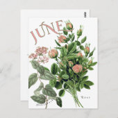 Juni Maand Bloemen Honeysuckle Roos Fancy Briefkaart (Voorkant / Achterkant)