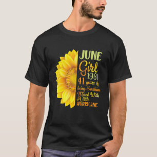 Juni Meisje 1981 41 Jaar van de zon Mixed A T-shirt