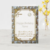 Juni Pearl Birthstone Verjaardag Kaart (Gele Bloem)