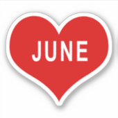 JUNI Rode Liefde Hart Vinyl Sticker (Voorkant)