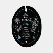 Juni Roos en Honeysuckle Verjaardag Keepsake Metalen Ornament (Voorkant links)