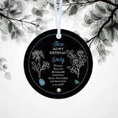 Juni Roos en Honeysuckle Verjaardag Keepsake Metalen Ornament