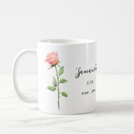 JUNI ROOS GEBOORTEBLOEM MAAND NAAM KADO COFFIE MOK