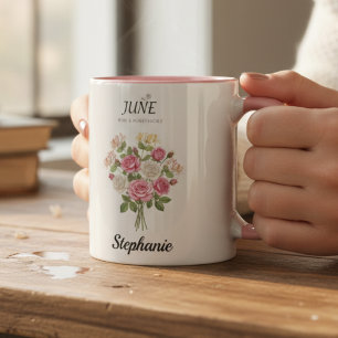 Juni Roos Geboortemaand Bloem Oma Cadeau Mok