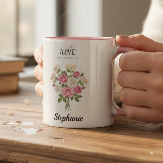 Juni Roos Geboortemaand Bloem Oma Cadeau Mok