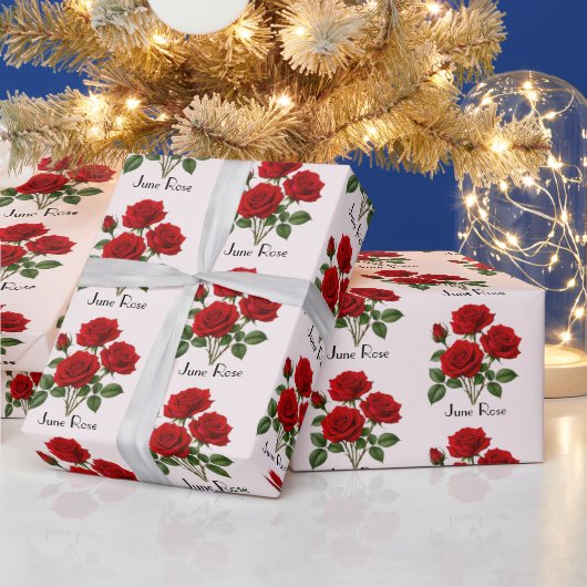 Juni Rozen Bloemen Cadeaupapier (Feestdagen)
