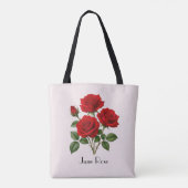 Juni Rozen Bloemen Tote Bag (Achterkant)