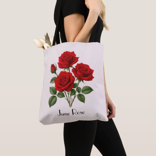 Juni Rozen Bloemen Tote Bag (Dichtbij)