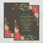 Juni Rozen Bruids Douche Uitnodiging (Voorkant / Achterkant)