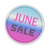 Juni Sale Gradiënt Holografische Stijl Sticker (Voorkant)
