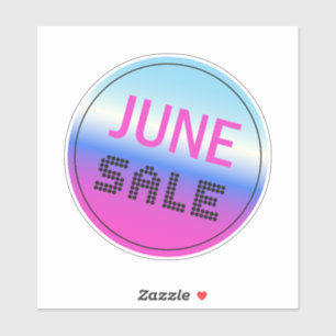 Juni Sale Gradiënt Holografische Stijl Sticker