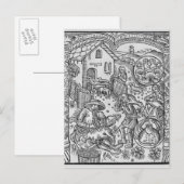 Juni, schapen het scheren, Tweeling Briefkaart (Voorkant / Achterkant)