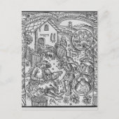 Juni, schapen het scheren, Tweeling Briefkaart (Voorkant)