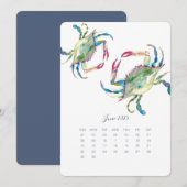 Juni Stand Alone Kalender Blauwe Krab Menu (Voorkant / Achterkant)