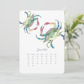 Juni Stand Alone Kalender Blauwe Krab Menu (Staand voorkant)