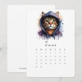 Juni Stand-alone Kalender Kitty Cat Splash Art Menu (Voorkant / Achterkant)