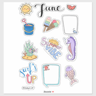 Juni stickerblad – Zomerstart Sticker