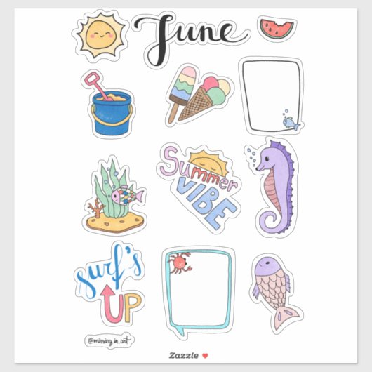 Juni stickerblad – Zomerstart Sticker (Vel)