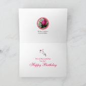 Juni Verbluffende Roze Roos Verjaardag Maand Kaart (Binnen)