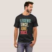 Juni Verjaardag 2003 Legende Sinds 2003 Retro T-shirt (Voorkant volledig)